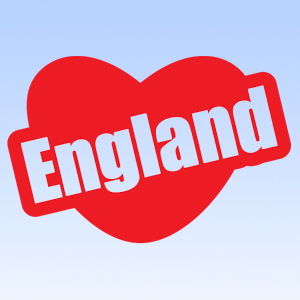 England Love Heart Iron on Transfer